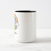 Einhorn, das T-Rex Dinosaurier-magischen Zweifarbige Tasse (Mittel)