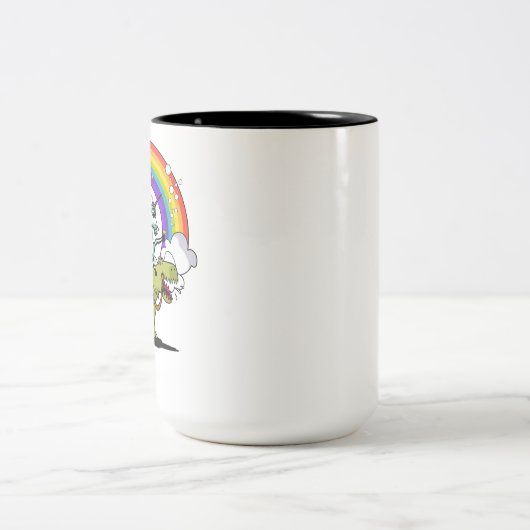 Einhorn, das T-Rex Dinosaurier-magischen Zweifarbige Tasse (Mittel)