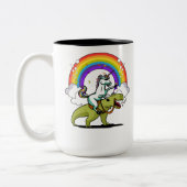 Einhorn, das T-Rex Dinosaurier-magischen Zweifarbige Tasse (Links)
