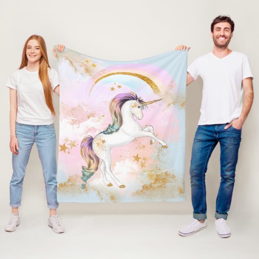 Einhorn-Decke in Pastellfarben Fleecedecke (Beispiel)