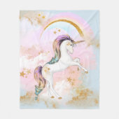 Einhorn-Decke in Pastellfarben Fleecedecke (Vorderseite)