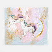 Einhorn-Decke in Pastellfarben Fleecedecke (Vorderseite (Horizontal))
