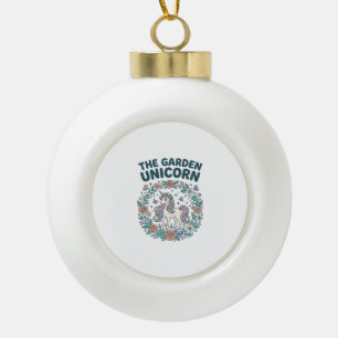 Einhorn Der Garten Einhorn Trendy T-Shirt Design_1 Keramik Kugel-Ornament