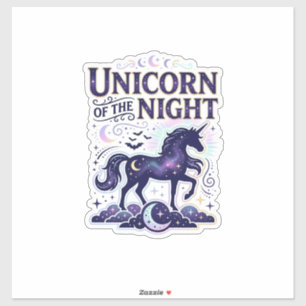 Einhorn der Nacht Grafikdesign Zazzle Design_ Aufkleber