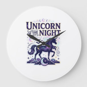 Einhorn der Nacht Grafikdesign Zazzle Design_ Große Wanduhr