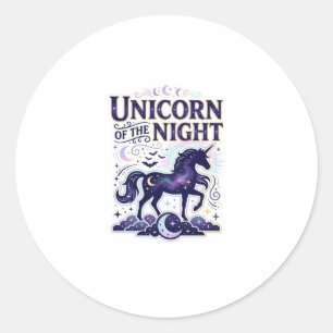 Einhorn der Nacht Grafikdesign Zazzle Design_ Runder Aufkleber