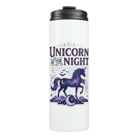 Einhorn der Nacht Grafikdesign Zazzle Design_ Thermosbecher (Vorderseite)