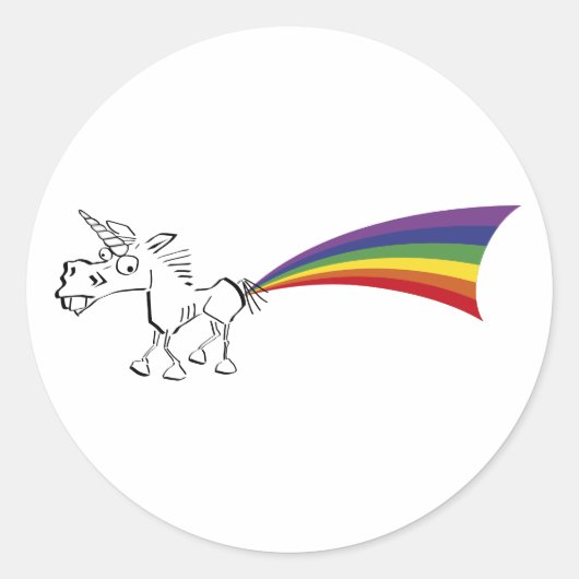 Einhorn, der Regenbogenkleber züchtet Runder Aufkleber (Vorderseite)