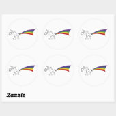 Einhorn, der Regenbogenkleber züchtet Runder Aufkleber (Blatt)