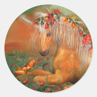 Einhorn der Rose Art Aufkleber