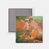 Einhorn der Rose Art Magnet (Vorderseite/Rückseite)