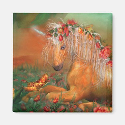 Einhorn der Rose Art Magnet (Vorne)