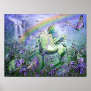 Einhorn der Schmetterlinge Kunst Wandmalerei/Print Poster