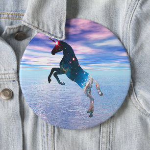Einhorn der Sternenpinback-Taste Button