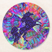 EINHORN DES UNIVERSUMS mehrfarbig Runder Pappuntersetzer (Vorderseite)