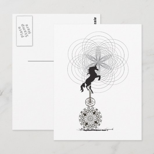 Einhorn des Universums Postkarte (Vorne/Hinten)