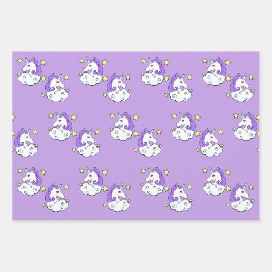 Einhorn-Design Geschenkpapier Set (Vorderseite 3)