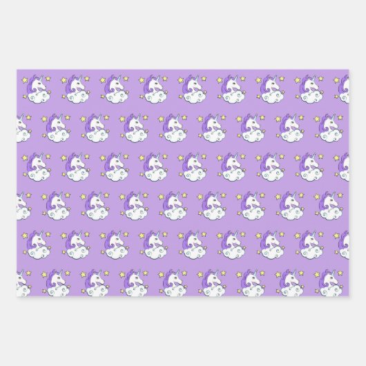 Einhorn-Design Geschenkpapier Set (Vorderseite 2)