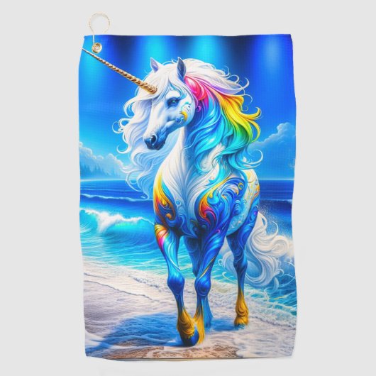 Einhorn-Design Golfhandtuch (Vorderseite)