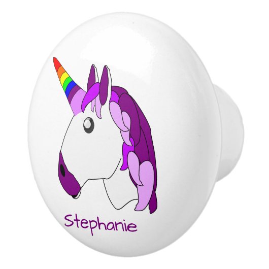 Einhorn-Design personalisiert Keramikknauf (Rechts)