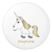 Einhorn-Design personalisiert Keramikknauf (Vorderseite)
