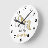 Einhorn-Design Runde Wanduhr (Winkel)