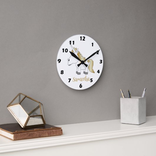 Einhorn-Design Runde Wanduhr (Büro)