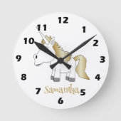 Einhorn-Design Runde Wanduhr (Vorderseite)