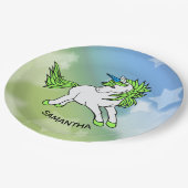 Einhorn-Designpapierplatte Pappteller (Schrägansicht)