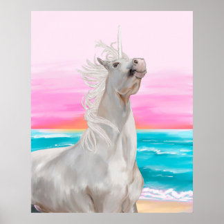 Einhorn Digital Oil Painting Poster