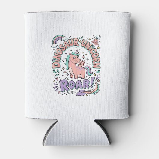Einhorn Dinosaurier Einhorn Brüllen Retro-Stil T-S Dosenkühler (Vorderseite)