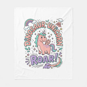 Einhorn Dinosaurier Einhorn Brüllen Retro-Stil T-S Fleecedecke