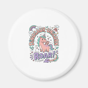Einhorn Dinosaurier Einhorn Brüllen Retro-Stil T-S Magnet