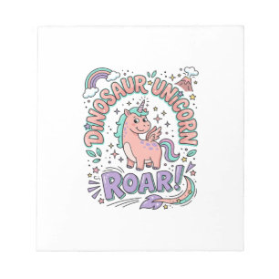 Einhorn Dinosaurier Einhorn Brüllen Retro-Stil T-S Notizblock