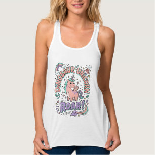 Einhorn Dinosaurier Einhorn Brüllen Retro-Stil T-S Tank Top