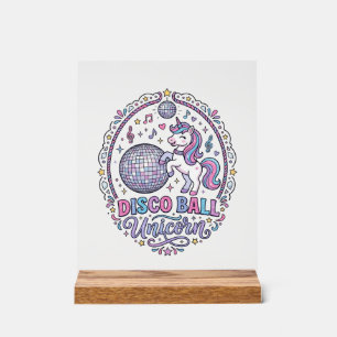 Einhorn Disco Ball Einhorn Spielerei Druck auf Anf Acrylschild