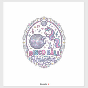 Einhorn Disco Ball Einhorn Spielerei Druck auf Anf Aufkleber