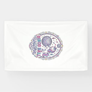 Einhorn Disco Ball Einhorn Spielerei Druck auf Anf Banner