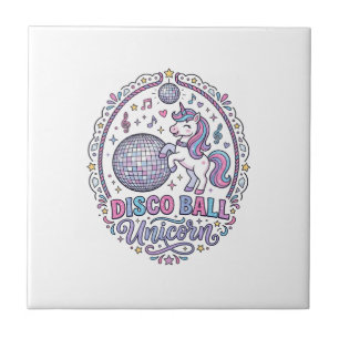Einhorn Disco Ball Einhorn Spielerei Druck auf Anf Fliese