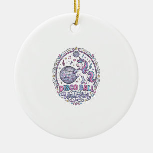 Einhorn Disco Ball Einhorn Spielerei Druck auf Anf Keramik Ornament