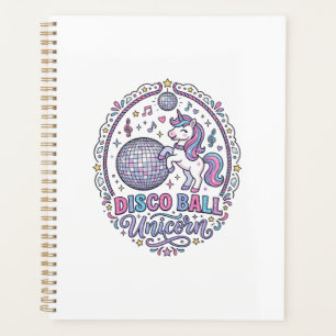 Einhorn Disco Ball Einhorn Spielerei Druck auf Anf Planer