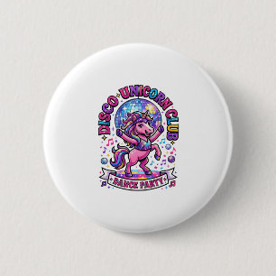 Einhorn Disco Einhorn Club Werbe-Shirt Grafik Button