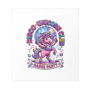 Einhorn Disco Einhorn Club Werbe-Shirt Grafik Notizblock
