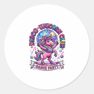 Einhorn Disco Einhorn Club Werbe-Shirt Grafik Runder Aufkleber