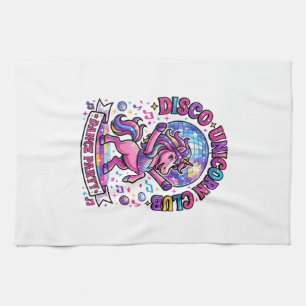 Einhorn Disco Einhorn Club Werbe-Shirt Graphi Geschirrtuch