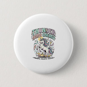 Einhorn-Donnerhorn-Energie-Retro-Stil-Produkt Gr Button