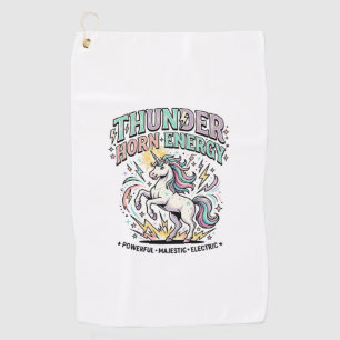 Einhorn-Donnerhorn-Energie-Retro-Stil-Produkt Gr Golfhandtuch