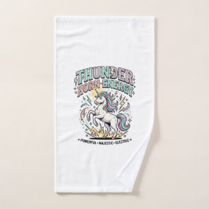Einhorn-Donnerhorn-Energie-Retro-Stil-Produkt Gr Handtuch