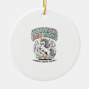 Einhorn-Donnerhorn-Energie-Retro-Stil-Produkt Gr Keramik Ornament