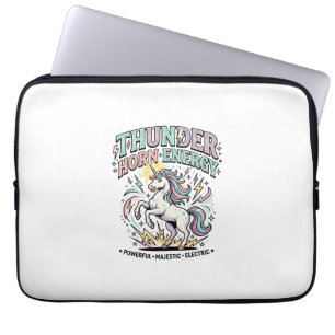 Einhorn-Donnerhorn-Energie-Retro-Stil-Produkt Gr Laptopschutzhülle